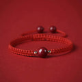 Nimara Ritual Lucky Cinnabar Bead Blessing Red String Bracelet