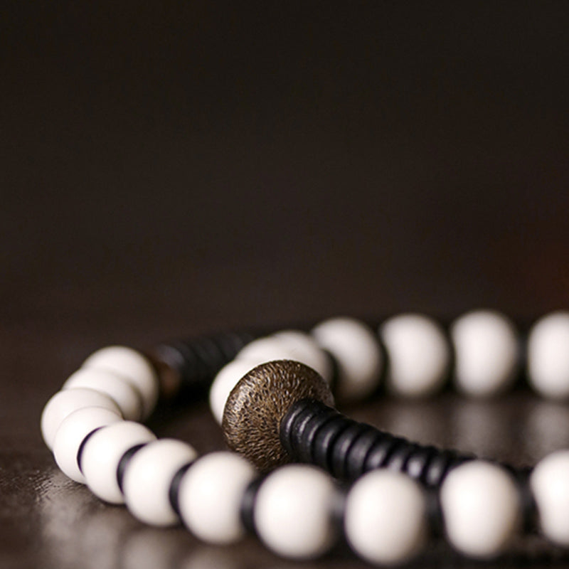 Nimara Ritual Bone Beads Ebony Wood Copper Strength Couple Bracelet