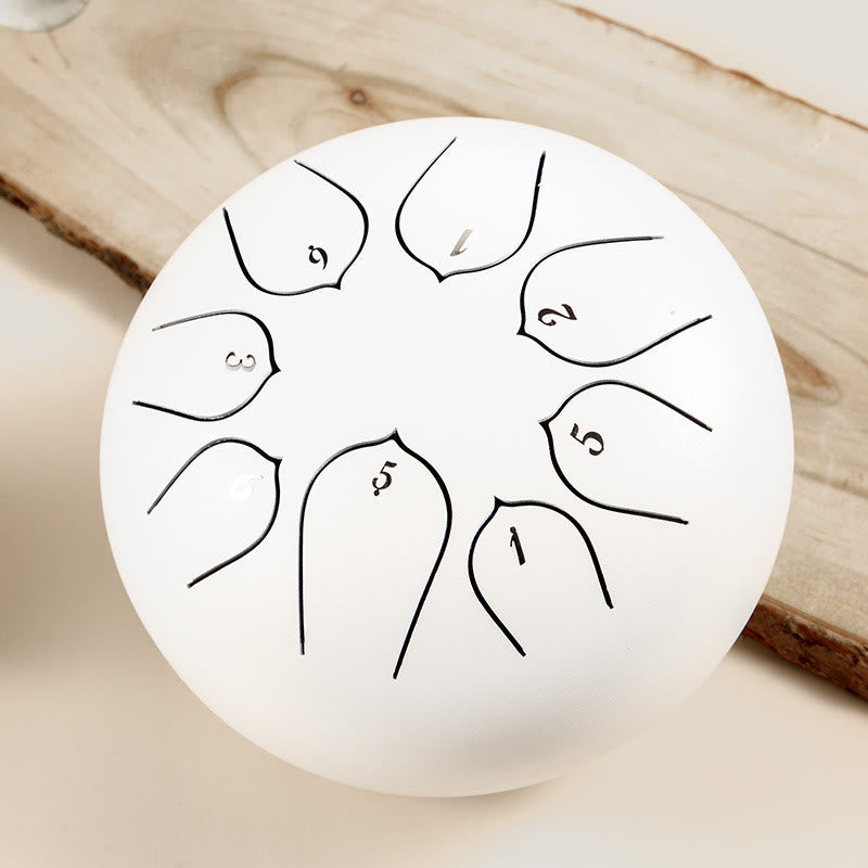 Nimara Ritual Steel Tongue Drum Sound Healing Meditation Lotus Pattern Drum Kit 8 Note 6 Inch Percussion Instrument