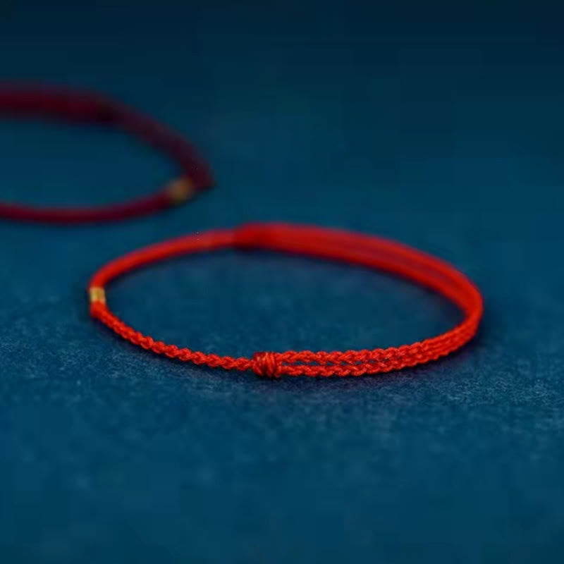 Keep Positive Golden Bead Braided String Lucky Bracelet Anklet