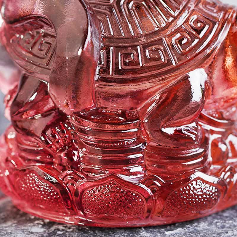Nimara Ritual Feng Shui Four Symbols Azure Dragon Handmade Liuli Crystal Art Piece Home Office Decoration