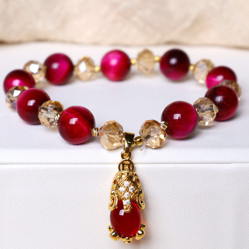 Nimara Ritual Red Tiger Eye PiXiu Fox Protection Self Confidence Bracelet