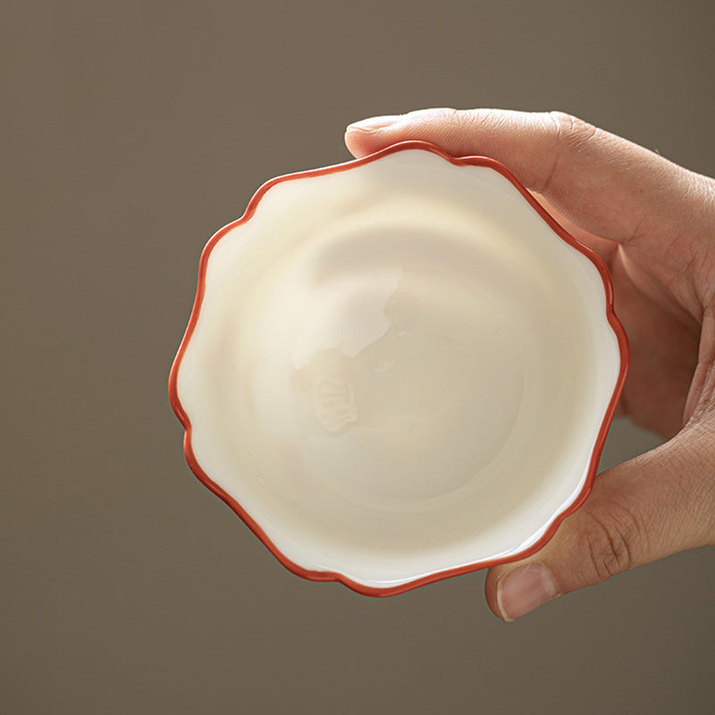 Nimara Ritual White Porcelain Flowers Ceramic Gaiwan Sancai Teacup Kung Fu Tea Cup And Saucer With Lid