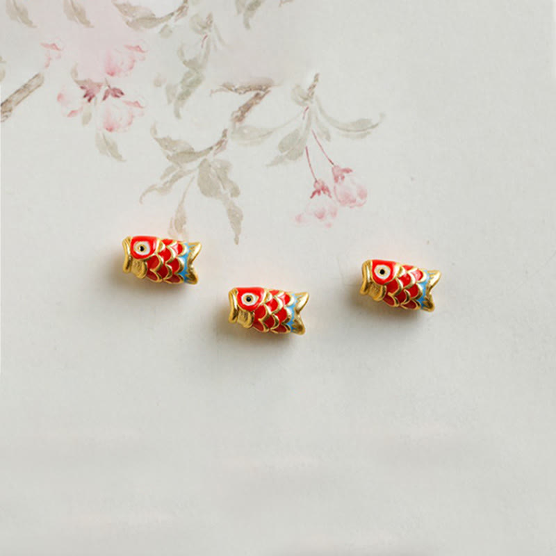 Nimara Ritual 999 Gold Koi Fish Natural Garnet Protection Bracelet