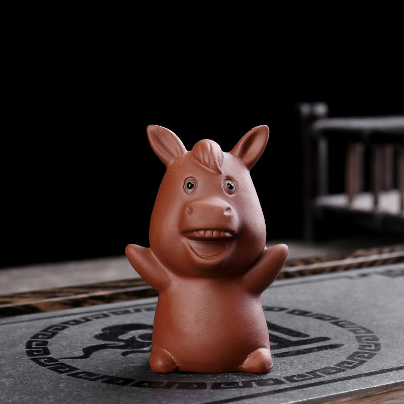 Nimara Ritual Chinese Zodiac Purple Clay Wealth Ceramic Tea Pet Home Figurine Decoration