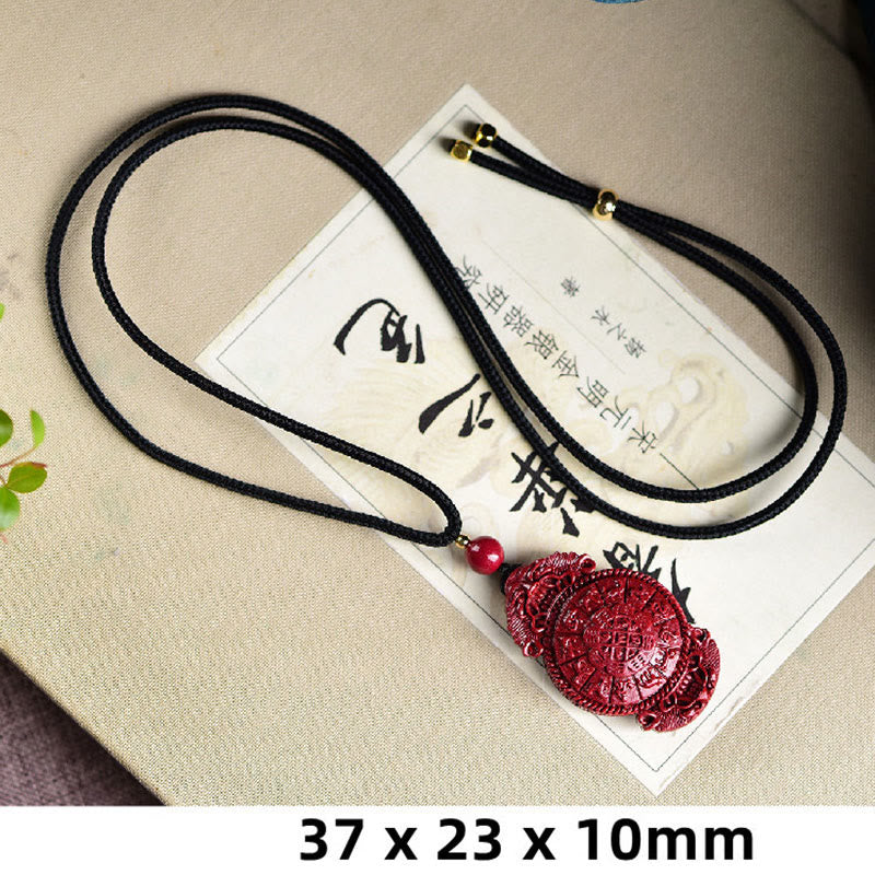 Nimara Ritual Laughing Buddha Yin Yang Chinese Zodiac Gourd Natural Cinnabar Blessing Necklace Pendant