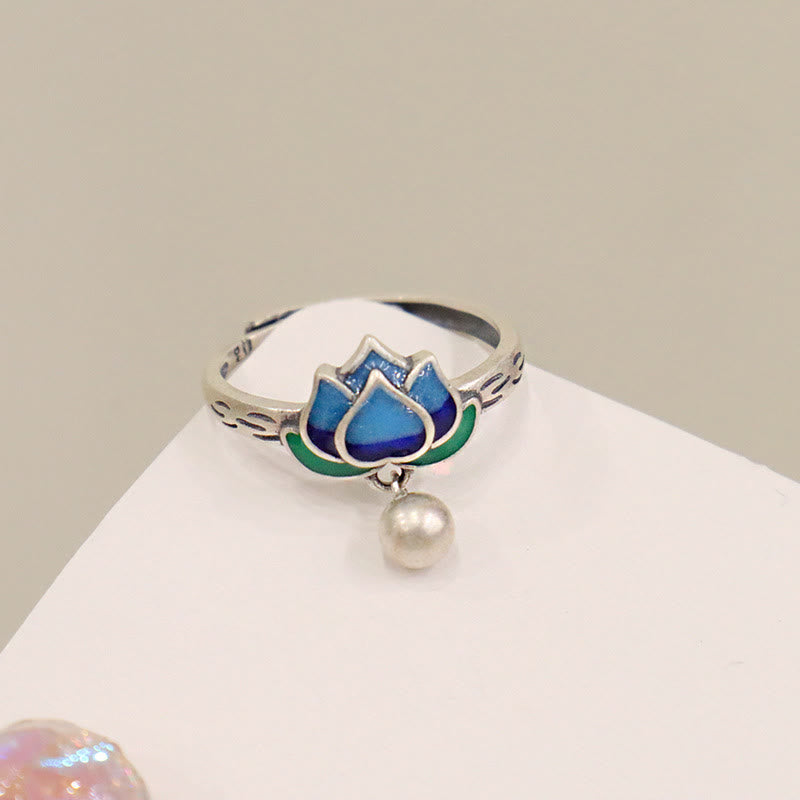 Nimara Ritual Lotus Flower Pattern Enlightenment Ring