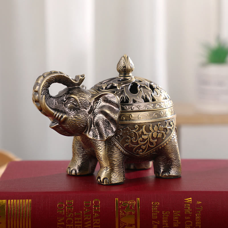 Nimara Ritual Elephant Alloy Incense Holder Home Decoration Incense Burner