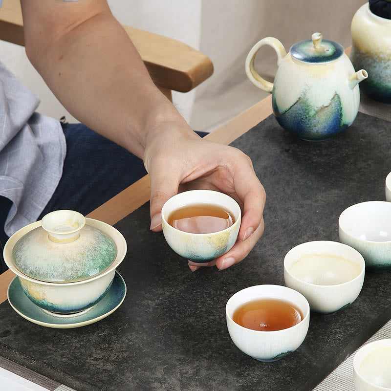 Nimara Ritual Creative Green Ceramic Teacup Kung Fu Tea Cups