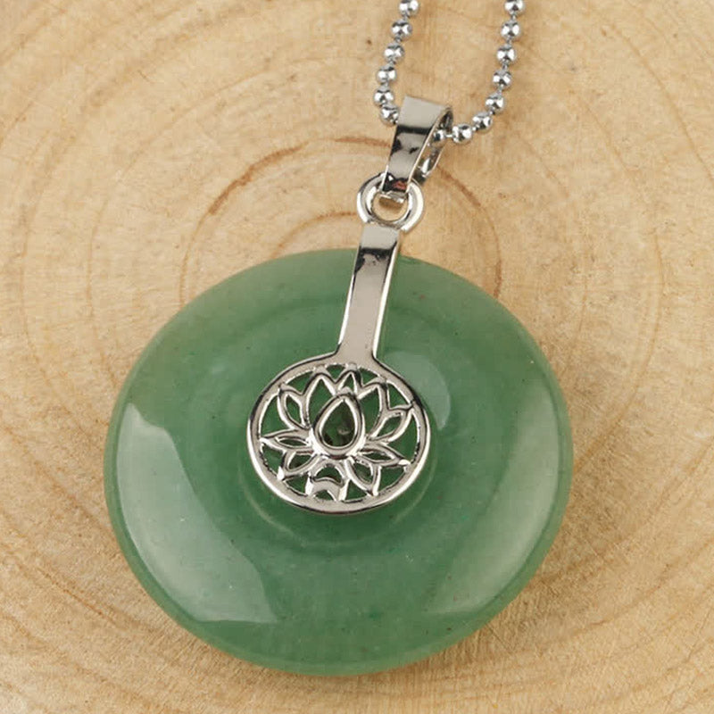 Nimara Ritual Various Crystal Amethyst Pink Crystal Lotus Healing Necklace Pendant