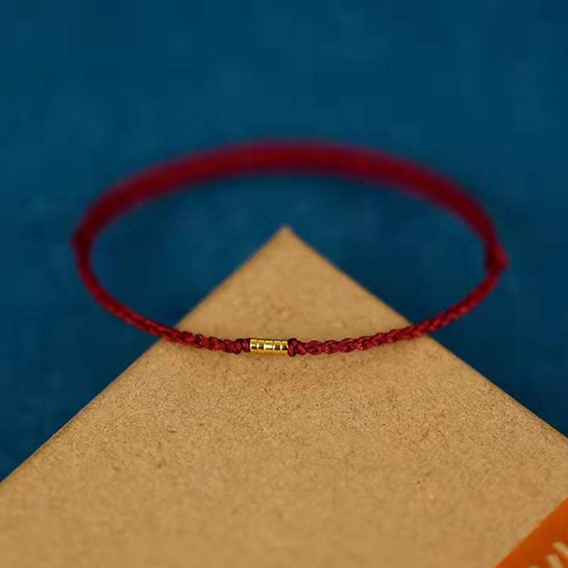 Keep Positive Golden Bead Braided String Lucky Bracelet Anklet