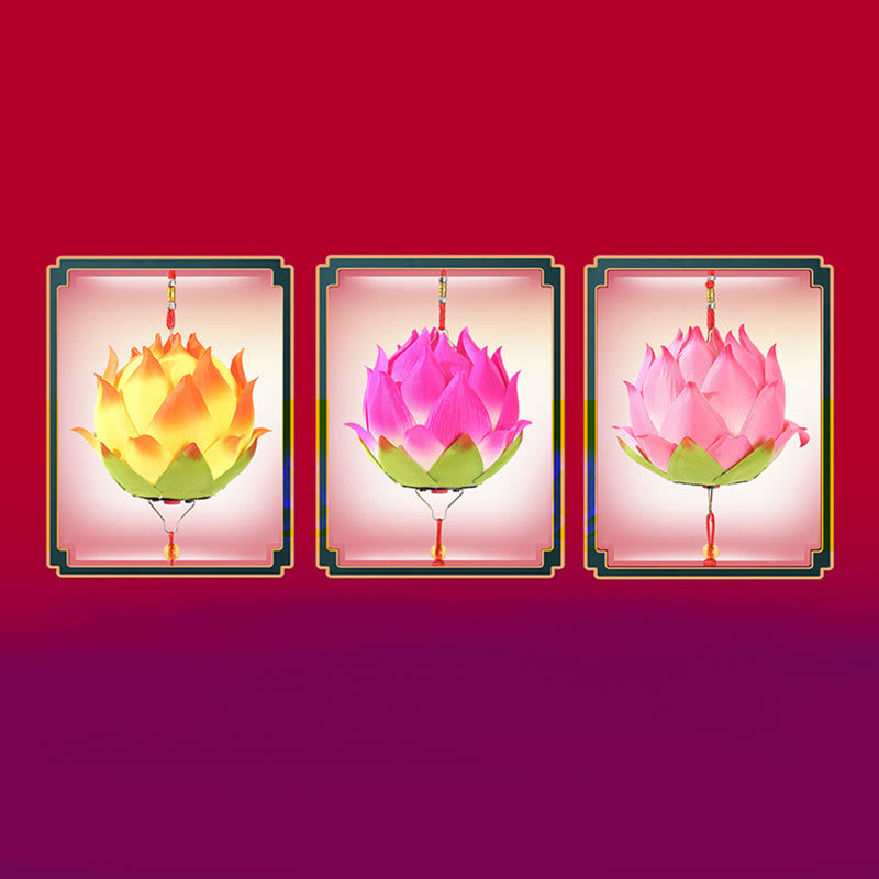 Nimara Ritual DIY Lotus Flower Dragon Lantern Tassel Lamp Decoration