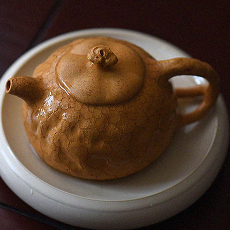 Nimara Ritual Handmade Vintage Tree Texture Purple Clay Kung Fu Teapot 220ml