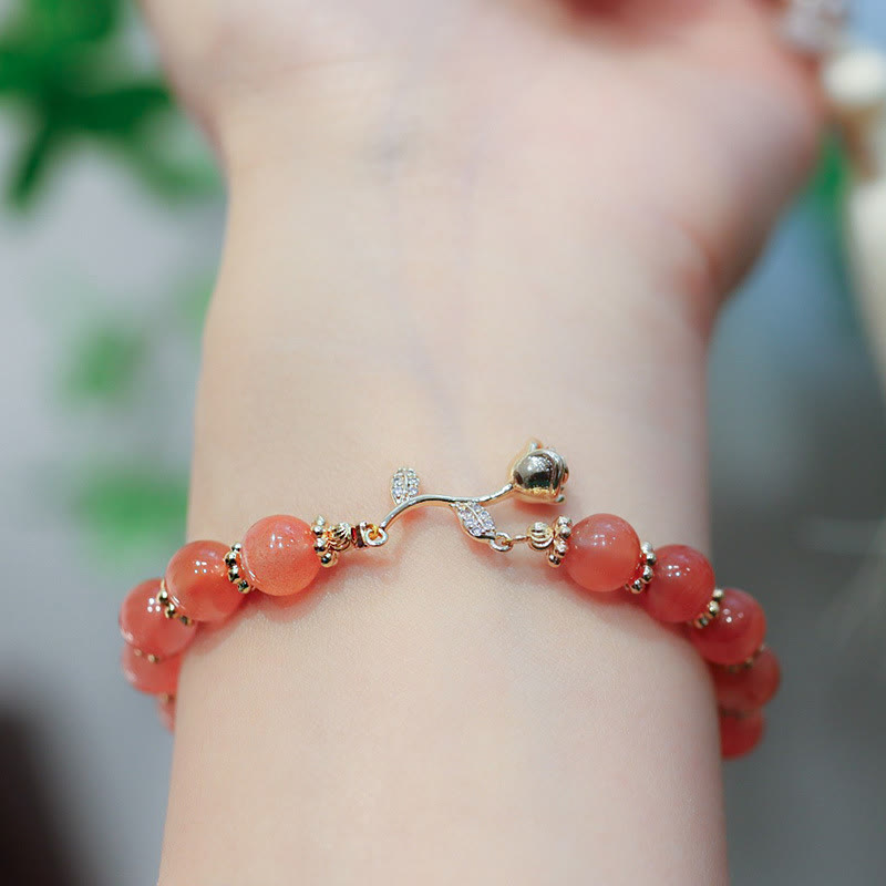 Nimara Ritual Natural Red Agate Rose Confidence Calm Chain Bracelet