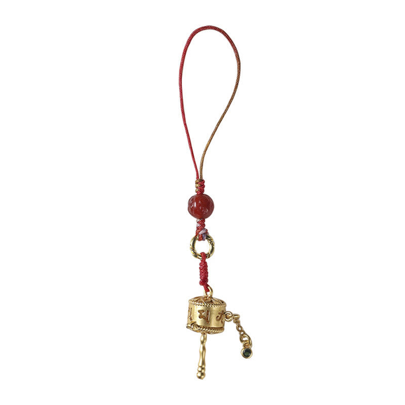 Nimara Ritual Tibetan Om Mani Padme Hum Prayer Wheel Amulet Charm Protection Phone Hanging Decoration