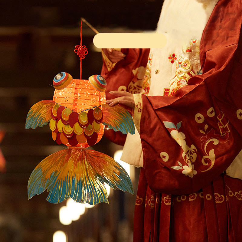 Nimara Ritual DIY Good Luck Koi Fish Paper Lantern Lamp Mid-Autumn Festival Child Kids Lantern Decoration