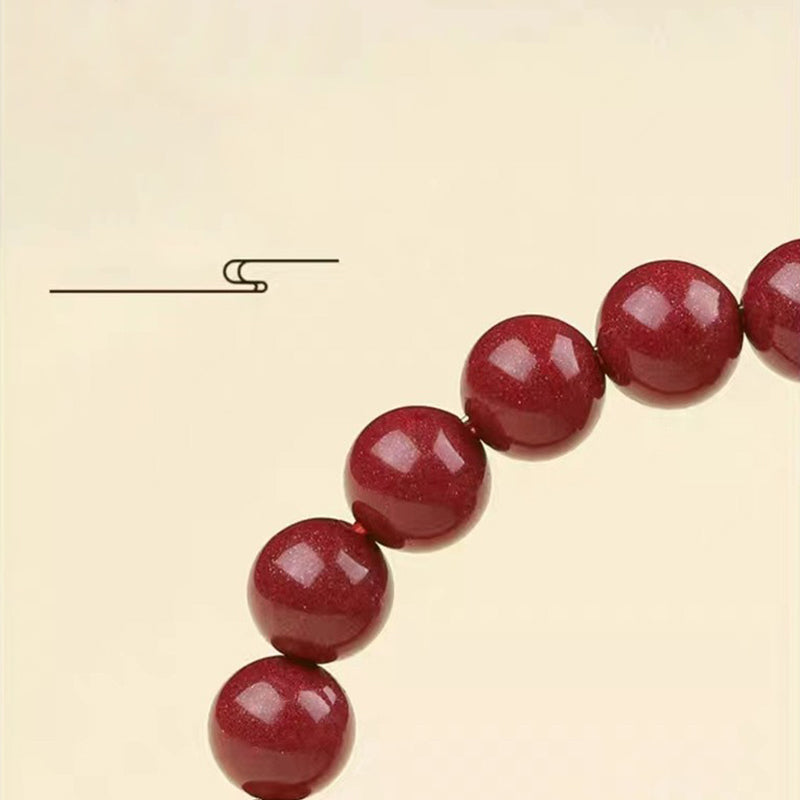 Nimara Ritual 925 Sterling Silver Natural Cinnabar Four Beasts Blessing Bracelet