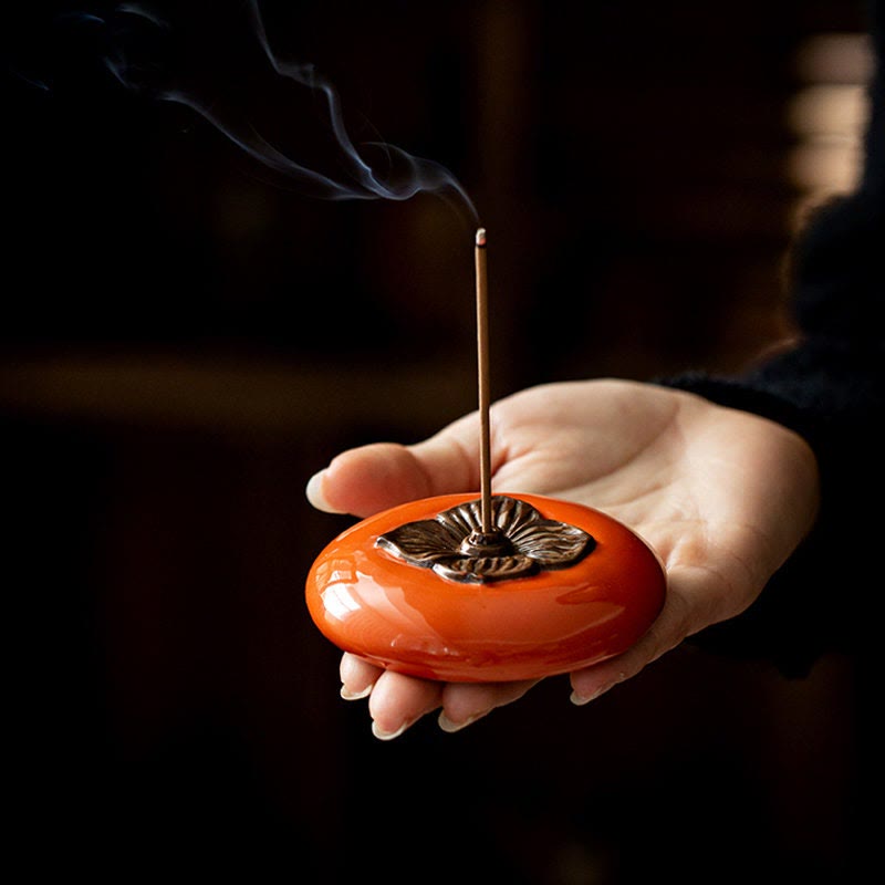 Nimara Ritual Persimmon Ceramic Meditation Healing Incense Burner Incense Holders