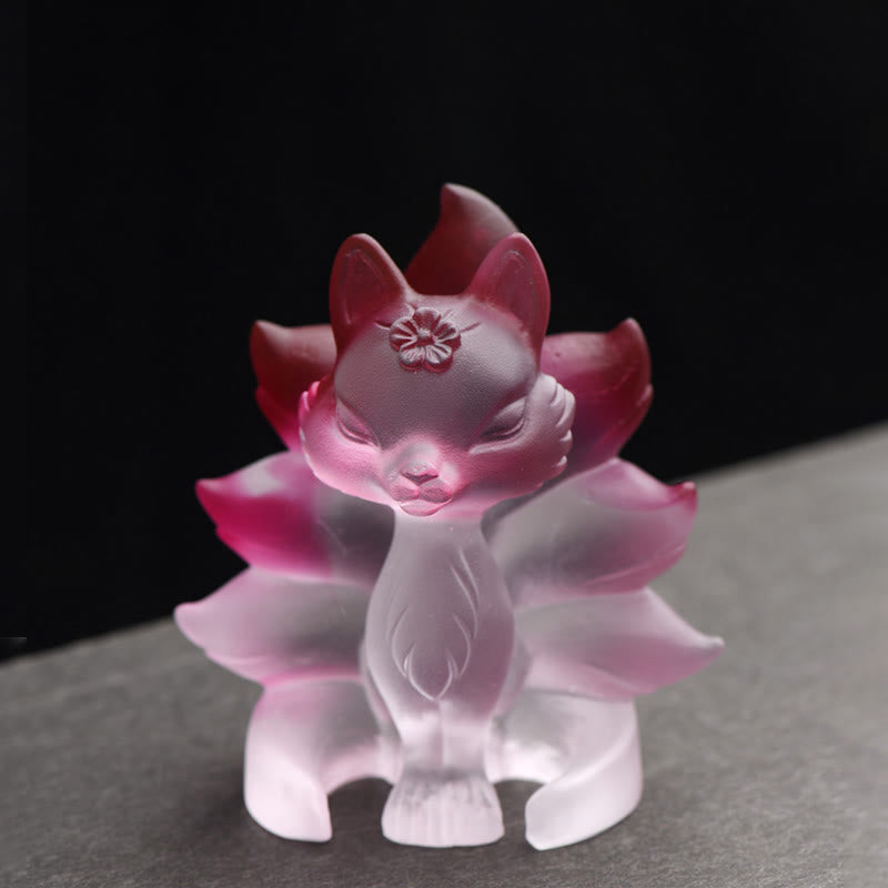 Nimara Ritual Small Nine Tailed Fox Success Strength Home Figurine Decoration