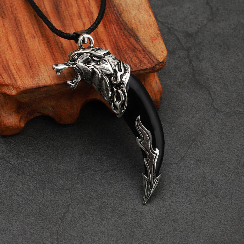 Nimara Ritual Imitation Wolf Tooth Titanium Steel Balance Necklace Pendant