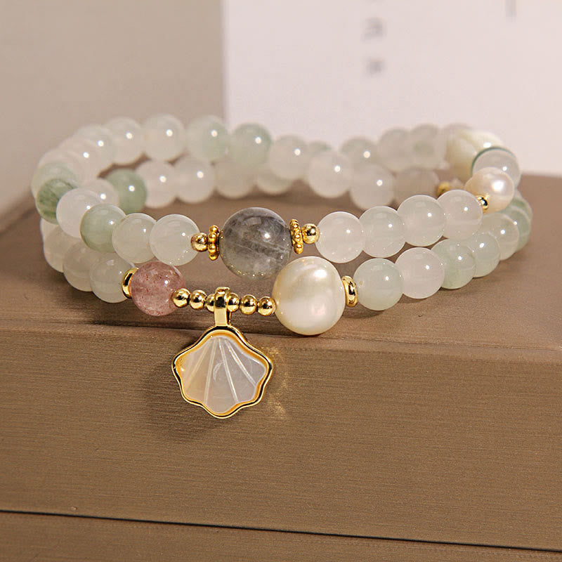 Nimara Ritual Double Layer Jade Shell Luck Bracelet