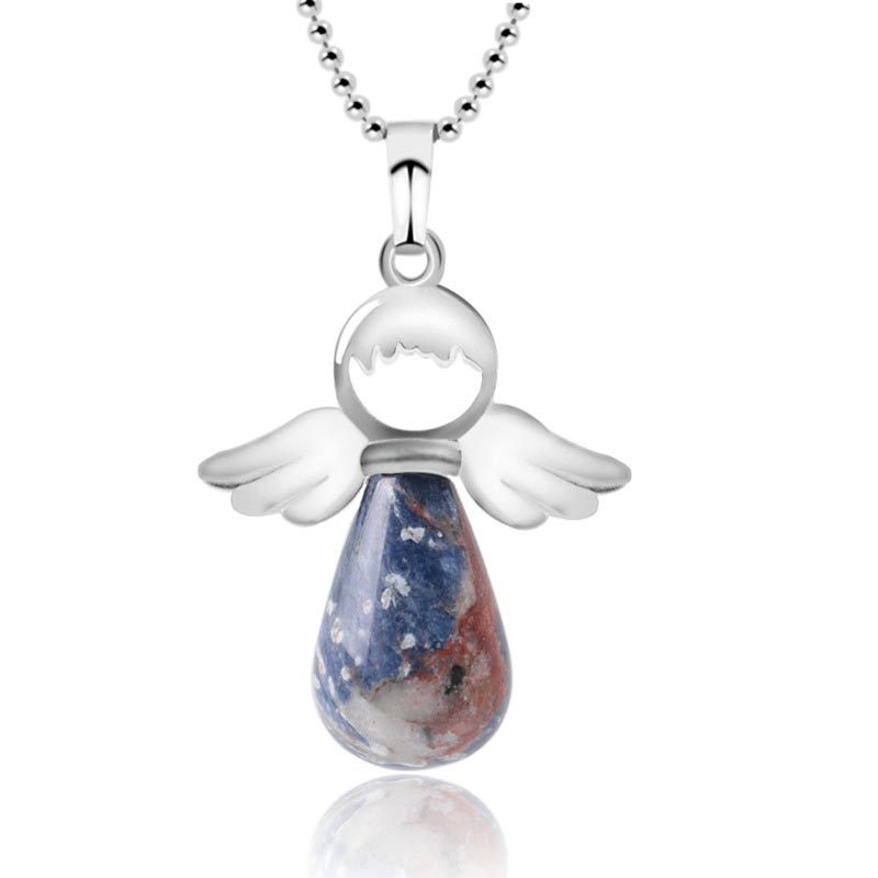 Nimara Ritual Little Angel Wings Natural Crystal Luck Necklace Pendant