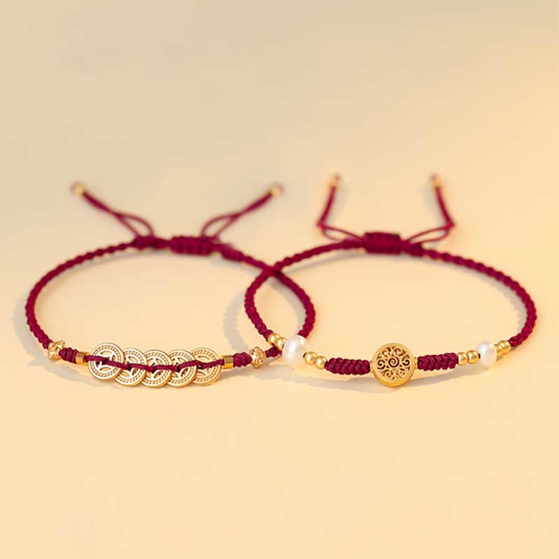 Nimara Ritual Copper Coin Fortune Tree Luck Strength Braided Bracelet