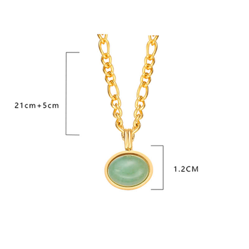 Nimara Ritual Oval Turquoise Strength Titanium Steel Necklace Pendant