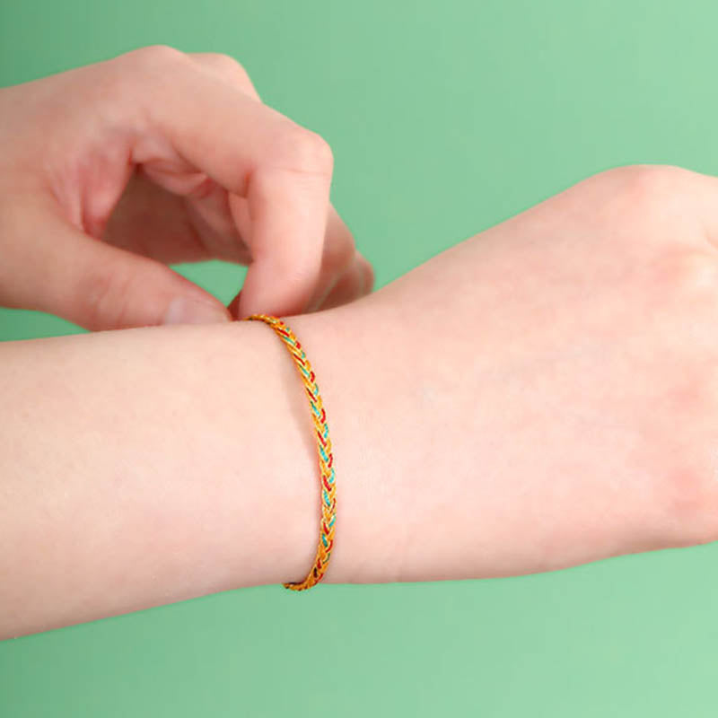 Nimara Ritual Handmade Multicolored Dragon Scale Pattern Braid String Bracelet