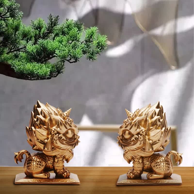 Nimara Ritual Lion Statue Strength Resin Home Office Decoration