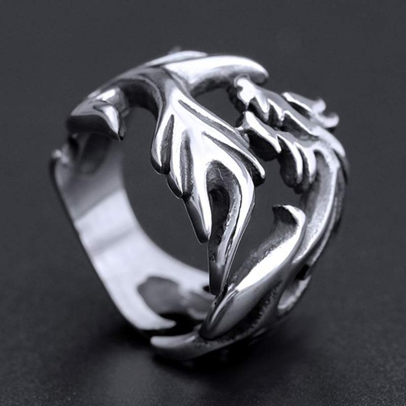 Nimara Ritual Dragon Pattern Protection Strength Adjustable Ring
