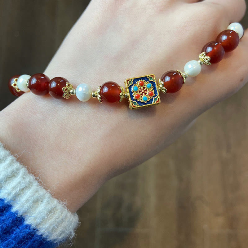 Nimara Ritual Red Agate Pearl Confidence Self-acceptance Bracelet