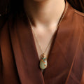 Nimara Ritual White Jade Peacock Protection Necklace Chain Pendant