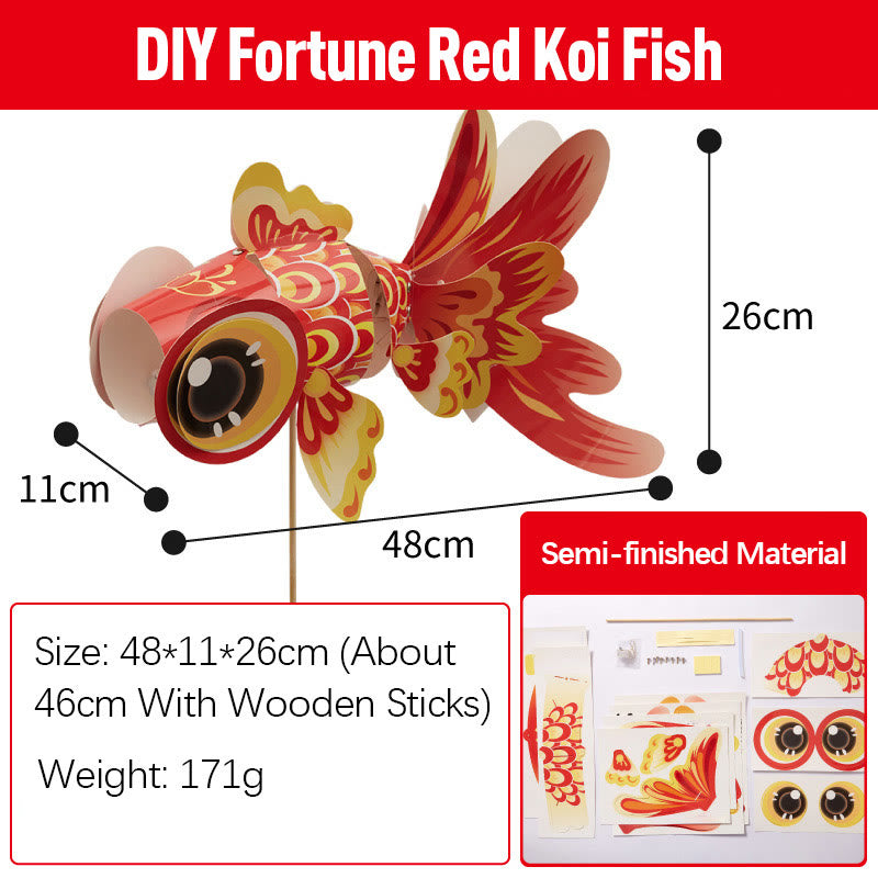 Nimara Ritual DIY Fortune Luck Koi Fish Paper Lantern Lamp Mid-Autumn Festival Child Kids Lantern Decoration