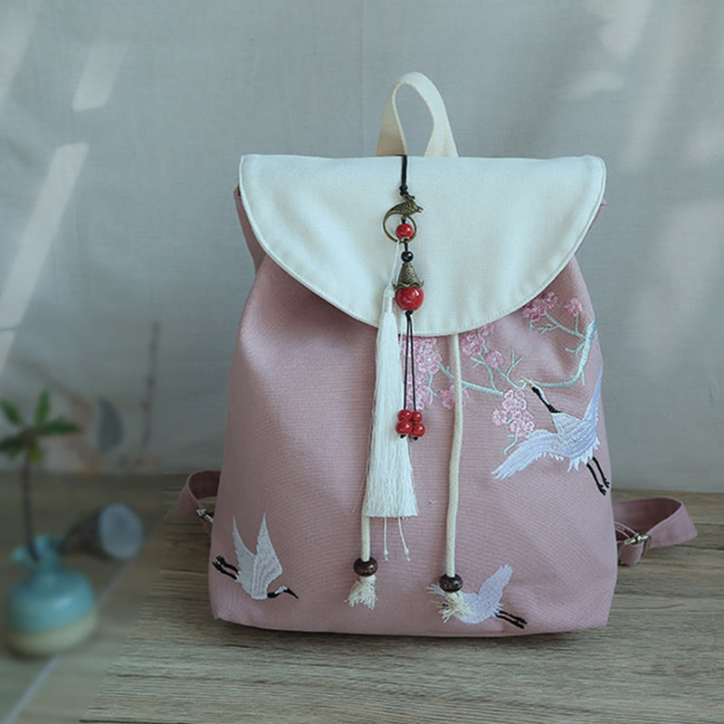 Nimara Ritual Handmade Embroidered Large Capacity Canvas Backpack