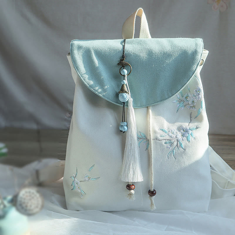 Nimara Ritual Handmade Embroidered Large Capacity Canvas Backpack