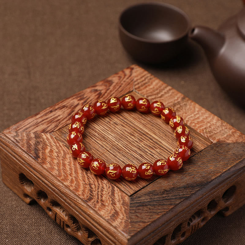 Open The Mind Tibet White Crystal Black Onyx Om Mani Padme Hum Meditation Bracelet