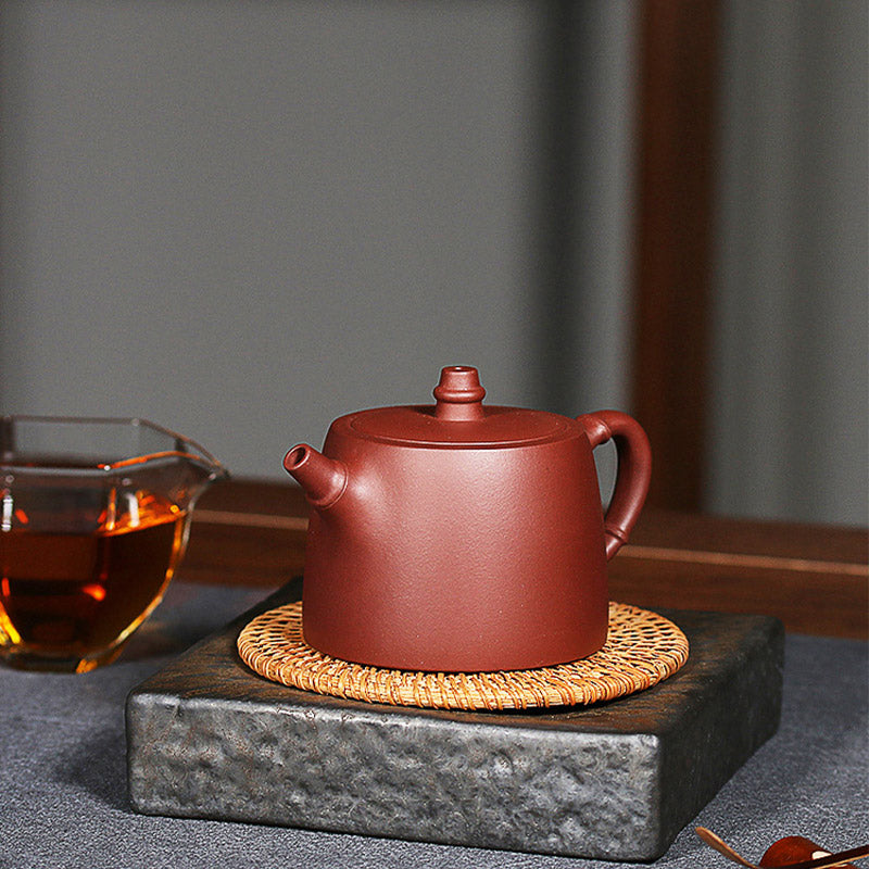 Nimara Ritual Handmade Vintage Bamboo Purple Clay Kung Fu Teapot