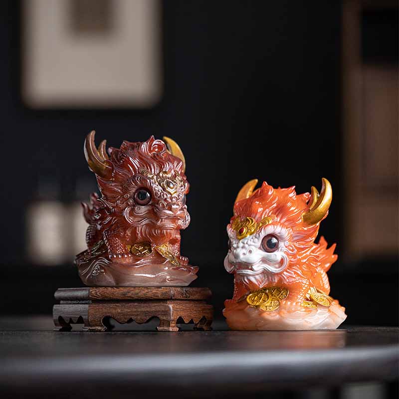Nimara Ritual Color Changing Small Kirin Resin Tea Pet Home Figurine Decoration