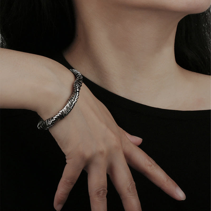 Nimara Ritual 925 Sterling Silver Vintage Twisted Design Wealth Healing Chain Bracelet