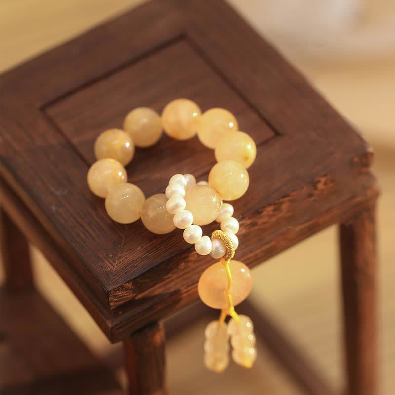 Nimara Ritual Citrine Peace Buckle Prosperity Happiness Wrist Mala