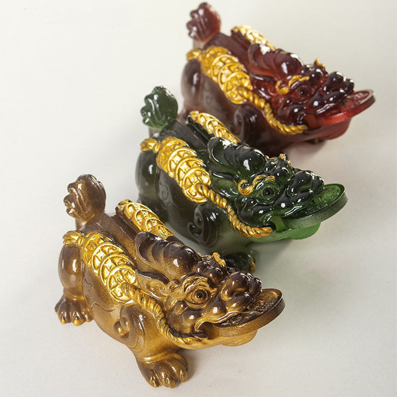 Nimara Ritual Color Changing Small PiXiu Copper Coins Resin Tea Pet Wealth Home Figurine Decoration