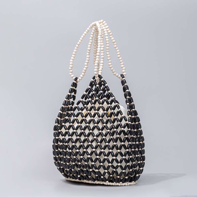 Nimara Ritual Hand-woven Wooden Beads Shoulder Bag Handbags