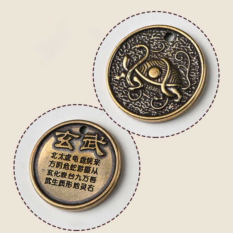 Nimara Ritual Four Symbols Azure Dragon White Tiger Vermilion Bird Black Tortoise Key Chain