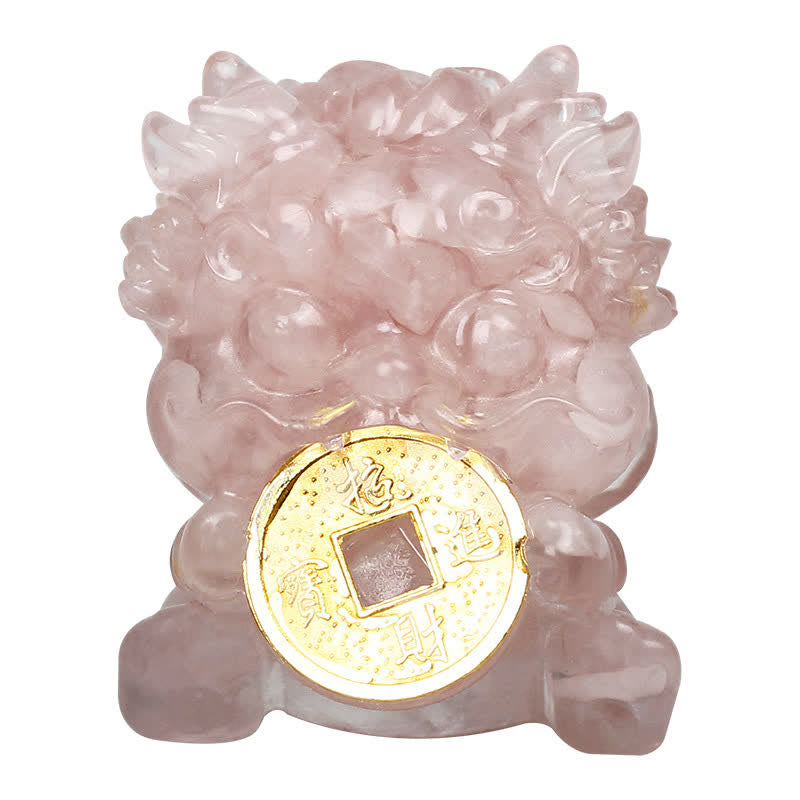 Nimara Ritual Handmade Cute PiXiu Gold Coin Crystal Fengshui Energy Wealth Fortune Home Decoration