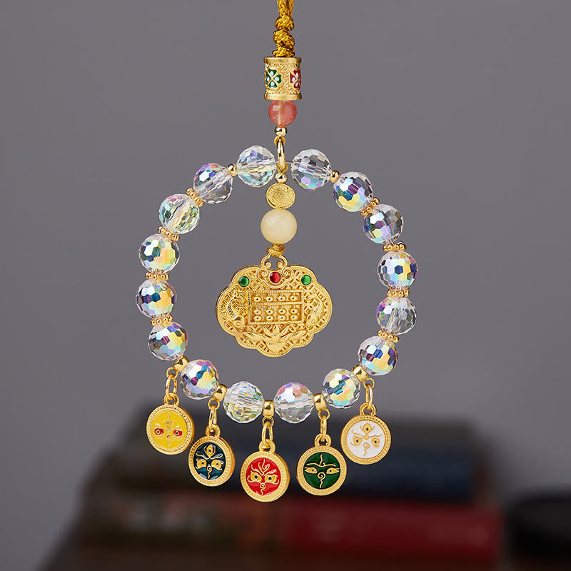 Nimara Ritual Lucky Koi Fish Five God Of Wealth Prosperity Hanging Decoration