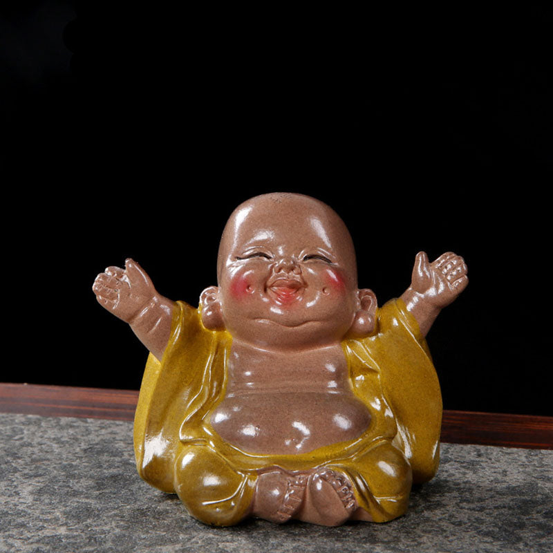 Nimara Ritual Color Changing Laughing Buddha Resin Tea Pet Wealth Home Figurine Decoration