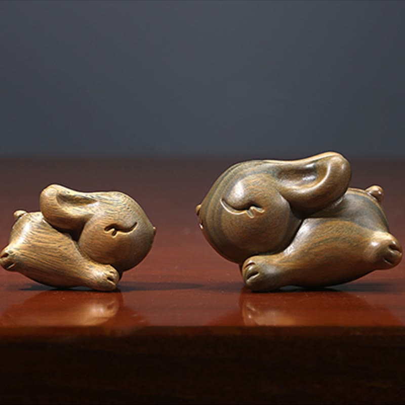 Nimara Ritual Green Sandalwood Small Mini Cute Rabbit Bunny Peace Decorations