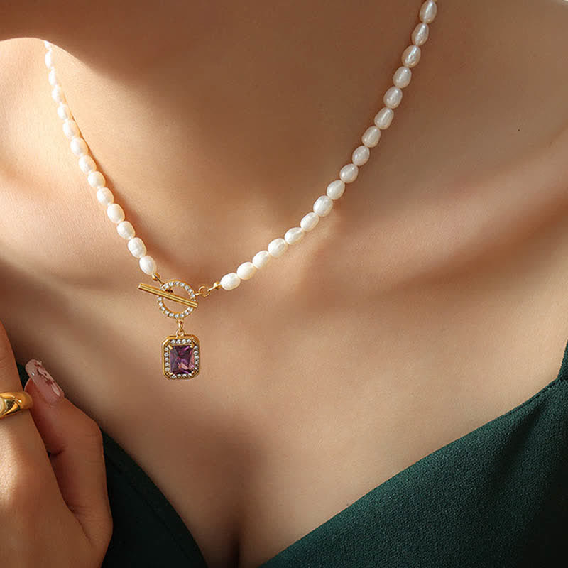 Nimara Ritual Pearl Zircon Wealth Charm Necklace Pendant