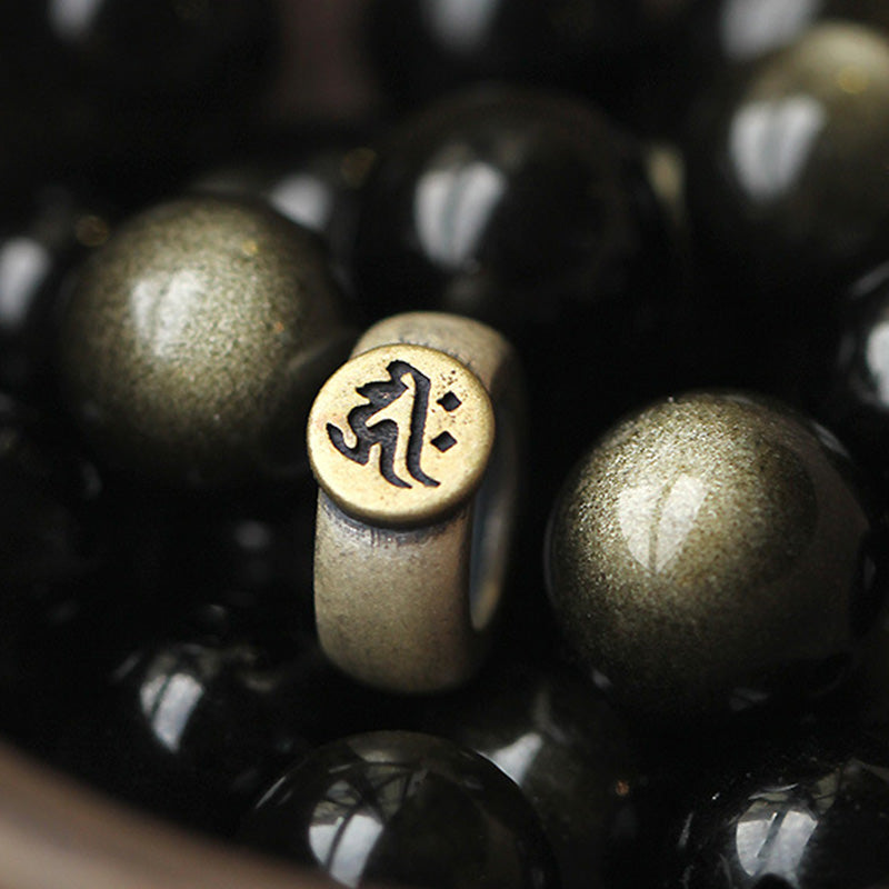 Nimara Ritual Chinese Zodiac Natal Buddha Obsidian Purification Bracelet